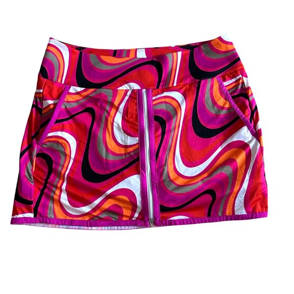 Kinona Colorful Women's Athletic Skort Inner Shorts Size Xl Funky Retro - Picture 1 of 10
